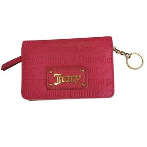 Juicy Couture Faux Leather Bright Pink Wallet 5-1/4" x 3-1/2"